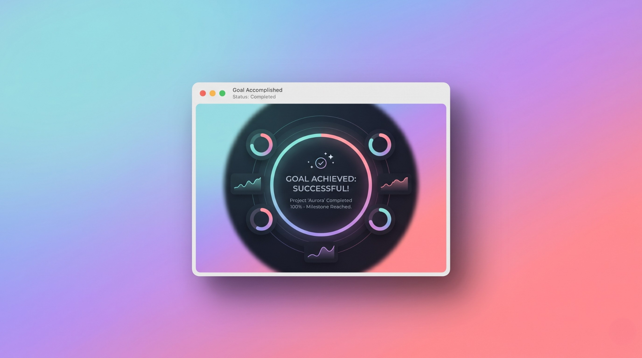 Floating software window over a vibrant, smooth gradient background