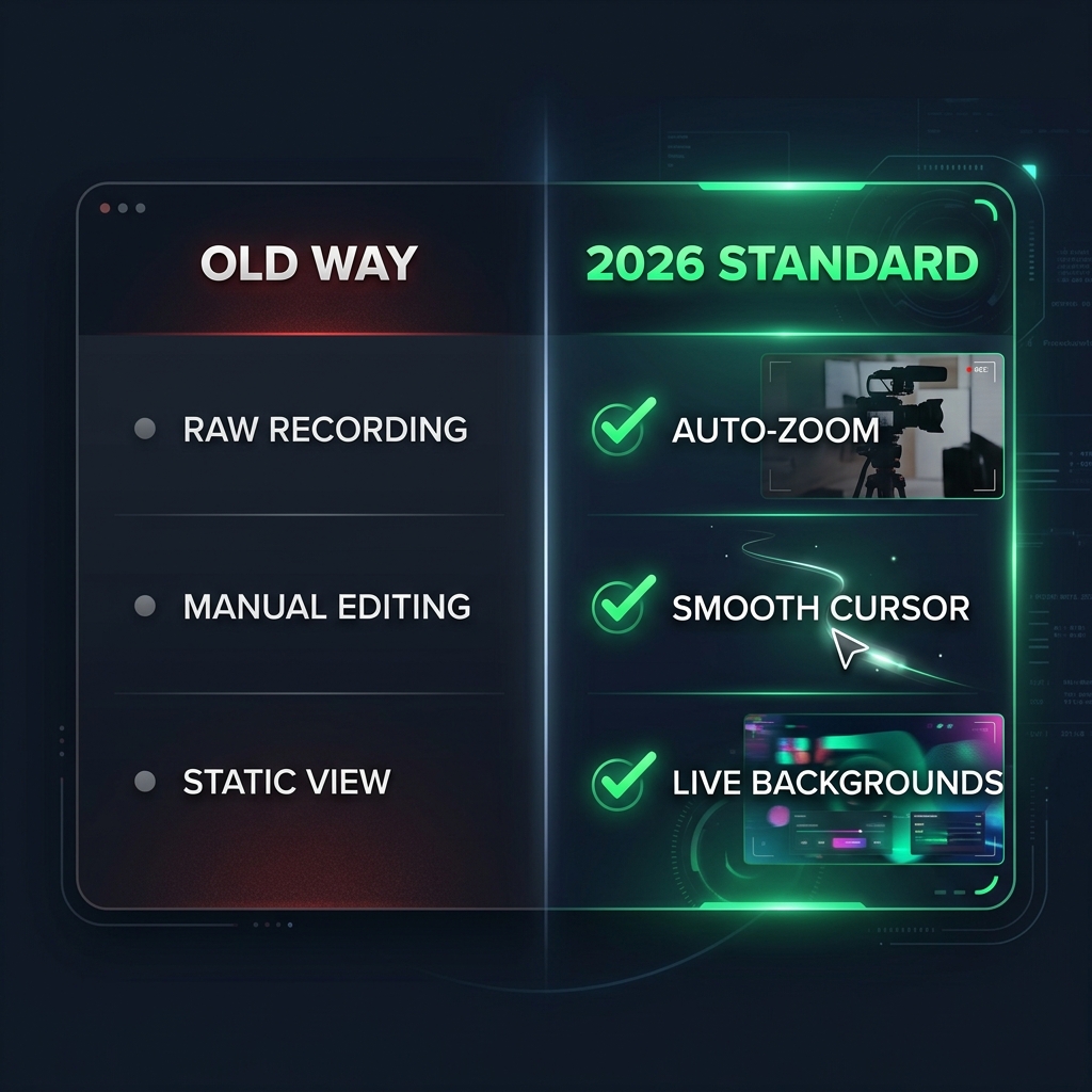 A comparison checklist showing the difference between old recording methods and the 2026 standard